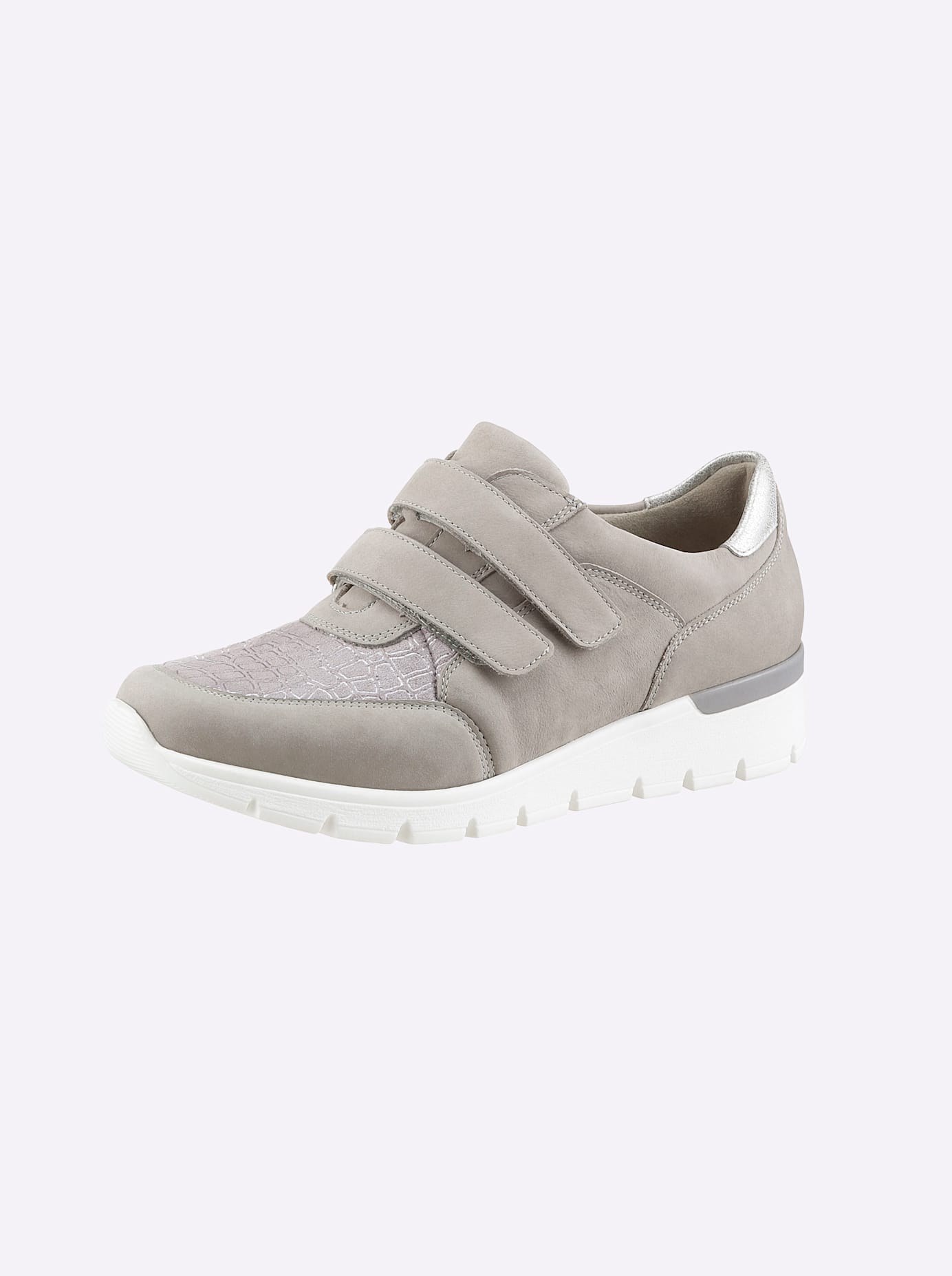 Klettschuh WALDLÄUFER, Damen, Gr. 7, grau (taupe), Nubukleder, Textil, Schuhe