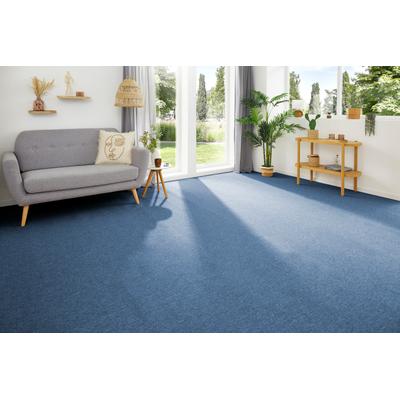 Teppichboden MY HOME "Ruth, melierte Schlinge, Made in Netherlands", blau, B:500cm H:4,5mm L:400cm, Kunstfaser, Teppiche, Breite 400 & 500 cm, robust, pflegeleicht, antistatisch Image