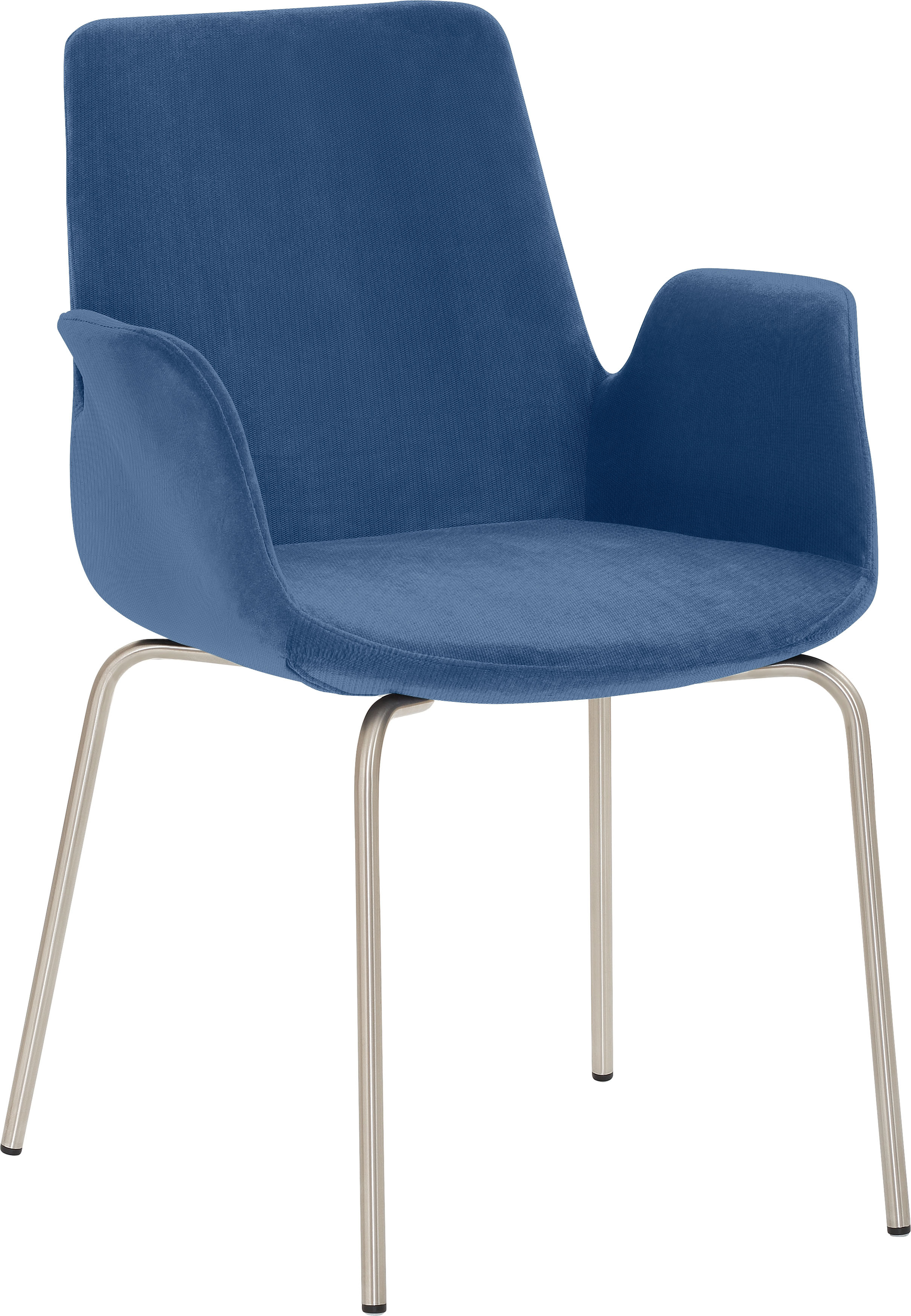 Bürostuhl MAYER SITZMÖBEL "Sessel myHELIOS", blau (blau, chrom edelstahllook), B:58cm H:86cm T:59cm, Metall, Polyester, Stühle, Esszimmerstuhl