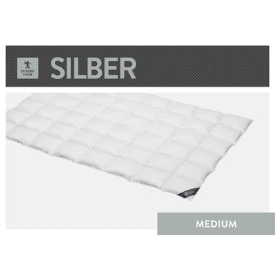 Daunenbettdecke SPESSARTTRAUM "Silber", weiß, B:200cm L:220cm, Bezug: 100% Baumwolle. Füllung: 100% Daunen, Bettdecken, hergestellt in Deutschland, allergikerfreundlich Image
