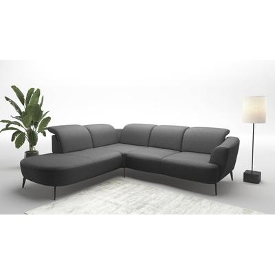 Ecksofa SIT & MORE "Zoe", grau (dunkelgrau), B:300cm H:87cm T:267cm, 95% Polyester, 5% Polyamid, Sofas, ink.Sitztiefenverstellung, wahlweise mit Kopfteilverstellung Image