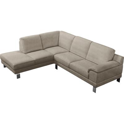 Ecksofa EGOITALIANO "Shakira, Design und Sitzkomfort auf hohem Niveau, tolle Details", grau (opal grau), B:240cm H:84cm T:212cm, Luxus-Micofaser Lederoptik (100% Polyester) ist ein neues technisches Gewebe mit einem visuellen und taktilen Aspekt,... Image