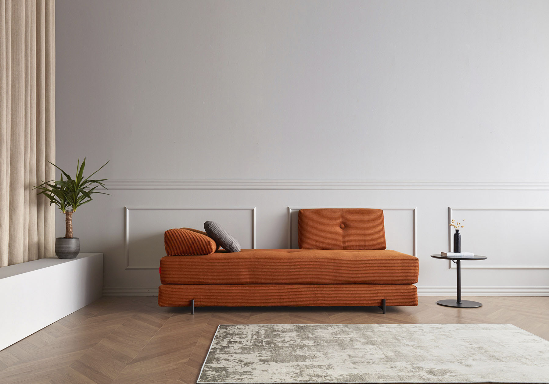 Stapelliege INNOVATION LIVING ™ "Sigmund 595 Indu-Beine", orange (orange, orange), B:80cm H:82cm L:200cm, Daybetten, Daybed mit zwei Federkernmatratzen zum täglichen Gebrauch