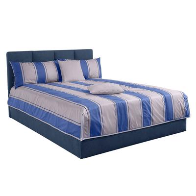 Polsterbett, blau, B:170cm L:210cm, Bezug Bett: Microfaser (100% Polyester), Bonnell-Federkernmatratze: 51% Polypropylen, 39% Polyester und 10% Baumwolle, Kaltschaummatratze: 100% Polyester, Bezug abnehm- und waschbar bis 60u00b0C, WESTFALIA... Image