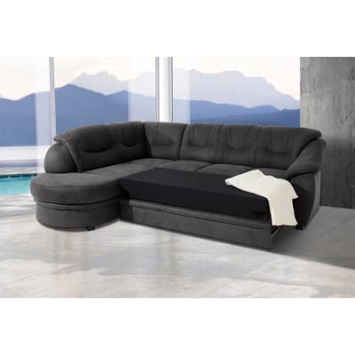 Ecksofa SIT & MORE "Savoni L-Form", grau (anthrazit), B:267cm H:90cm T:206cm, NaturLEDER (echtes Rindsleder) in Sitz und Rücken. Korpus in passendem Kunstleder SOFTLUX bezogen, Luxus-Microfaser (100% Polyester), Struktur ( 100% Polyester),... Image
