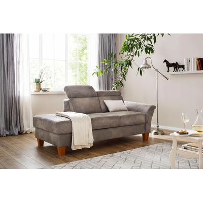 Recamiere HOME AFFAIRE "Conville", braun (savannah), B:194cm H:84cm T:93cm, 100% Polyester, Sofas, Longchair, incl. Kopfteilverstellung, Federkern, wahlweise mit Bettkasten Image