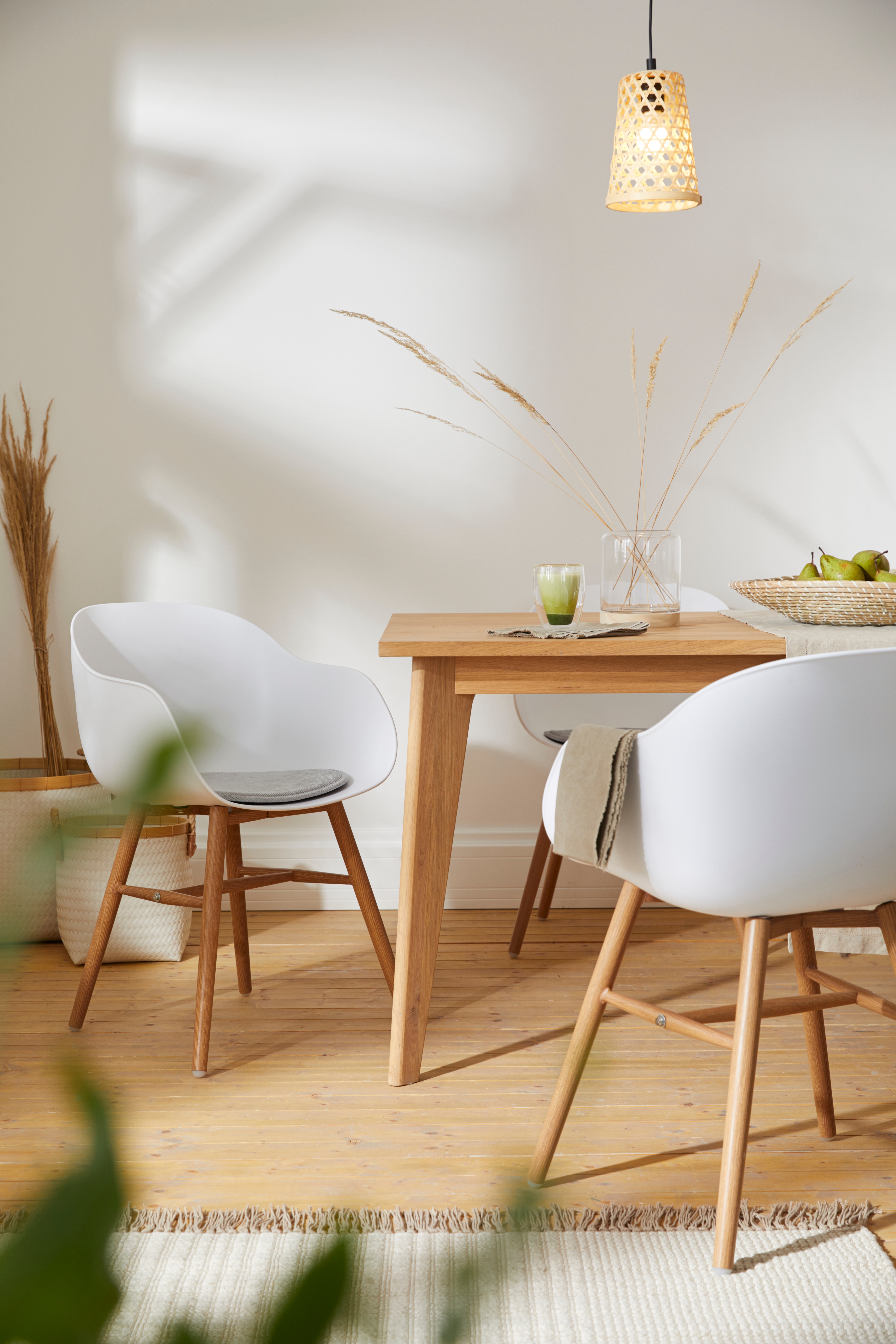 Aufbewahrungskorb GUTMANN FACTORY "Borgholm", beige (natur), B:30cm H:30cm, Aufbewahrungsboxen, Korbware Deko-Korb, mit Oberkante und Griffen aus Bambus (3er-Set)