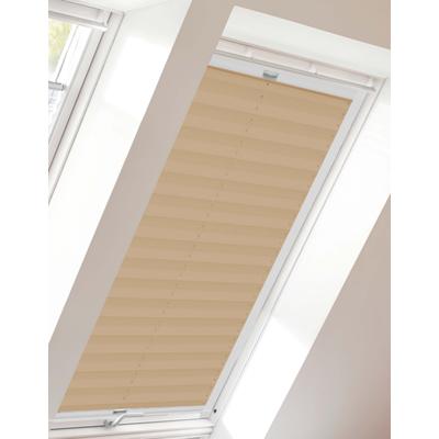 Dachfensterplissee SUNLINES "StartUp Style Crepe", beige (sand, weiß), B:30,5cm H:73,9cm, Obermaterial: 100% Polyester, Plissees, mit Führungsschienen Image