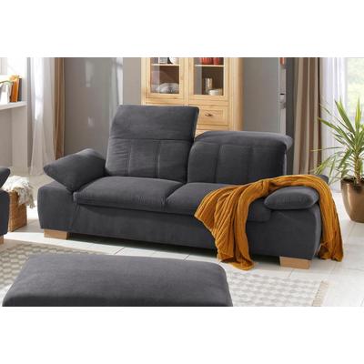 2,5-Sitzer HOME AFFAIRE "Bergamo Multifunktions-Couch, elegant und komfortabel", grau (anthrazit), B:215cm H:77cm T:90cm, Chenille 100% Polyester, Struktur fein ( 100% Polyester), Luxus-Kunstleder, Struktur weich (100% Polyester), Sofas, mit... Image