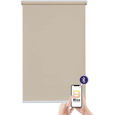 Elektrisches Rollo SUNLINES "Akkurollo Upcycling appgesteuert, blickdicht, Sunlines", beige (sand), B:150cm H:220cm, Polyester, Metall, Kunststoff, Rollos, appgesteuert via Bluetooth Image