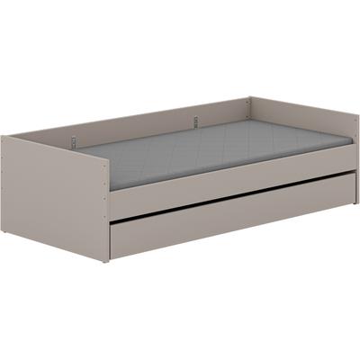 Kinderbett YUNY BY PAIDI "BROTHER STU mit Bettkasten, Jugendliege", grau (taupe), B:95,7cm H:55,9cm L:204,4cm, Betten, bietet extra Stauraum oder zweite Liegefläche, Kojenliege Taupe