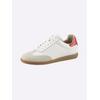 Sneaker HEINE, Damen, Gr. 41, weiß (weiß, rot, metallic), Leder, Rindsleder, Glattleder, Veloursleder, modisch, Schuhe Retrosneaker