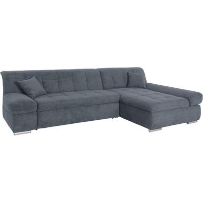 Ecksofa DOMO COLLECTION "Mona L-Form", grau, B:297cm H:80cm T:173cm, Struktur fein 100% Polyester, Chenilleoptik 100% Polyester, SOFTLUX/Struktur fein 100% Polyester, Sofas, wahlweise mit Bettfunktion Image