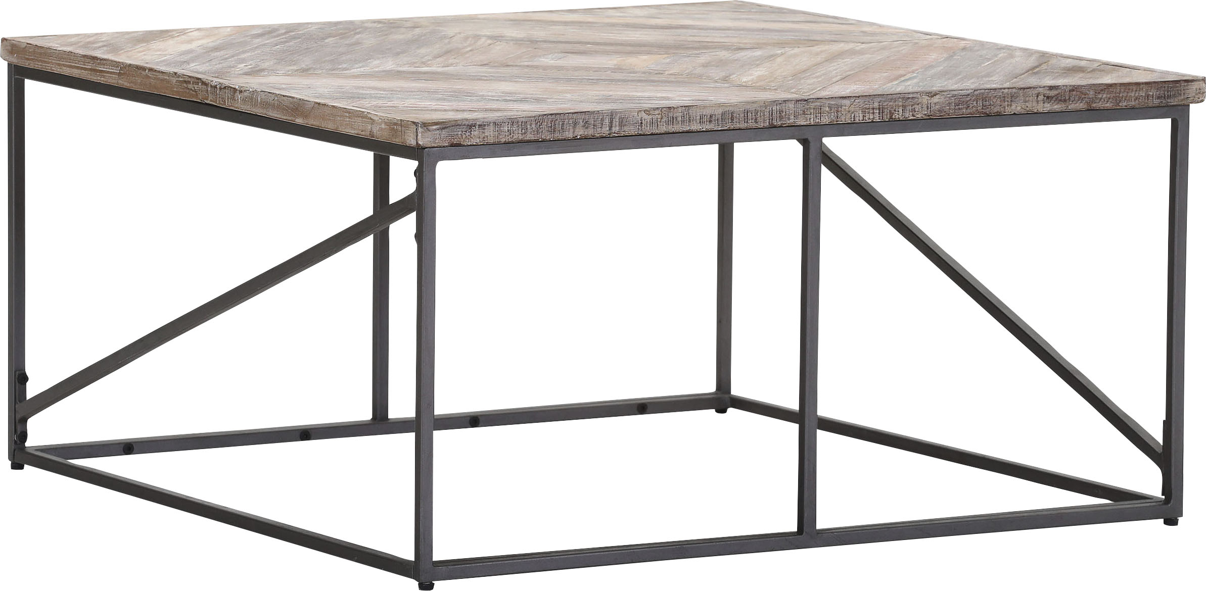 Couchtisch GUTMANN FACTORY, braun (braun, grau, braun), B:90cm H:45cm T:90cm, Tische, Couchtisch