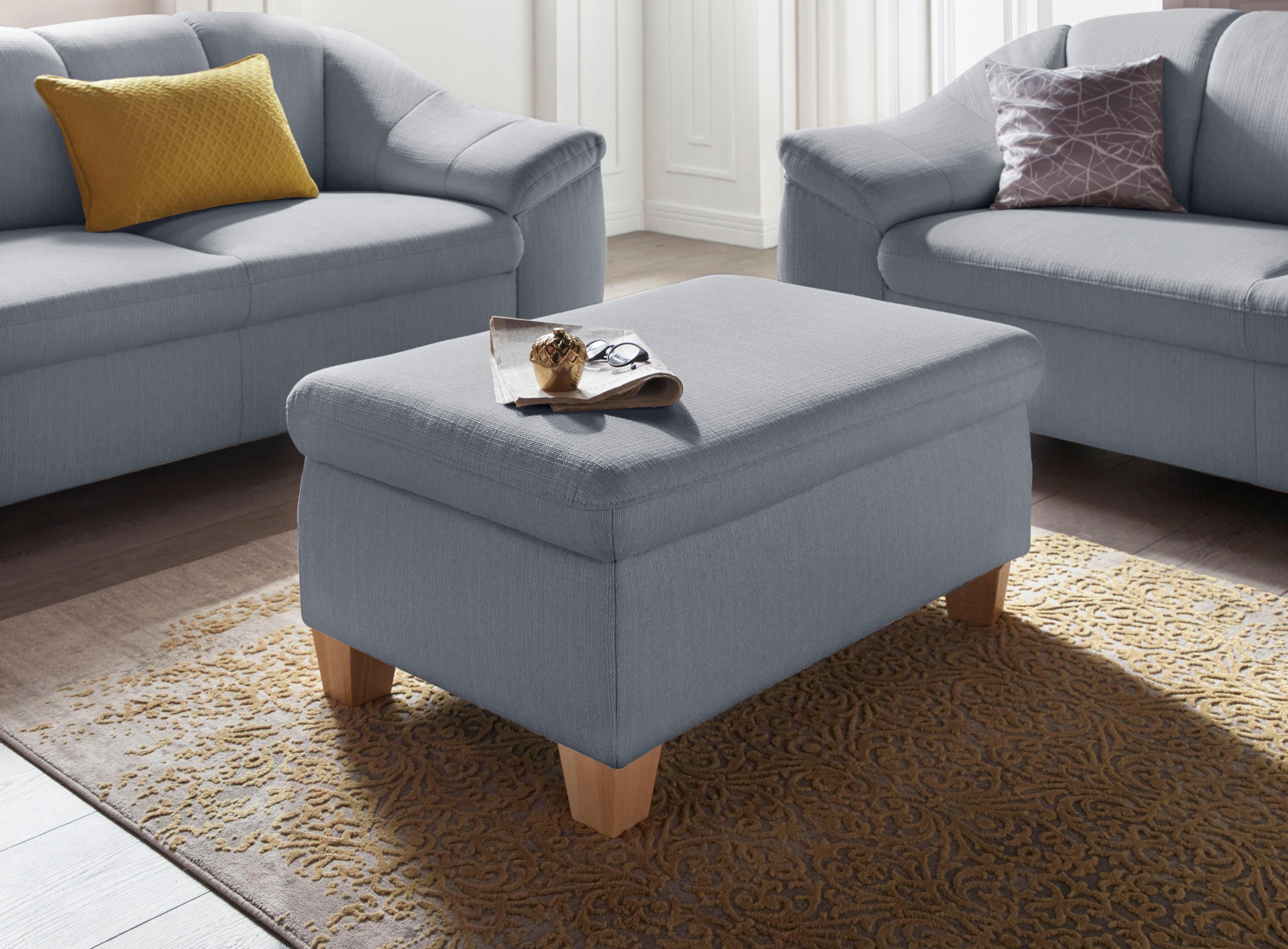 Hocker SIT & MORE "Santo", grau (hellgrau), B:100cm H:45cm T:66cm, Luxus-Microfaser ALTARA NUBUCK (100% Polyester);Struktur (100% Polyester);Struktur weich (92% Polyester, 8% Nylon), Hocker Image