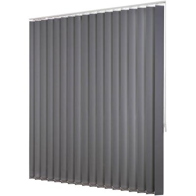 Lamellenvorhang LIEDECO "Lamellenvorhang Vertikalanlage Verdunkelung - 127 mm Lamelle" Gr. 13, grau (dunkelgrau, weiß), B:220cm H:250cm, Jalousien, Kürzbare Vertikalanlage Verdunkelung Image