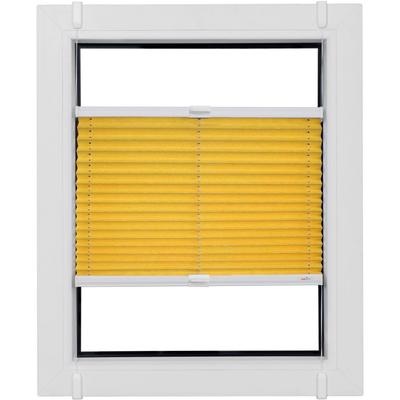 Plissee SUNLINES "Young Style Energy Saving", gelb (mais, weiß, weiß), B:55cm H:65cm, Obermaterial: 100% Polyester, Plissees, nach Maß, mit Energiespareffekt, verspannt mit Simply-Fix Klemmträger Image