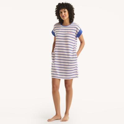 Nautica Women's Striped Sleep Shirt Dress New Pink, S
