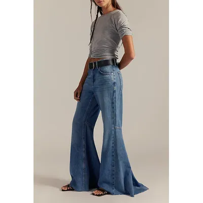 We The Free Live Wire Flare Jeans at Free People in High Voltage Short, Size: 26