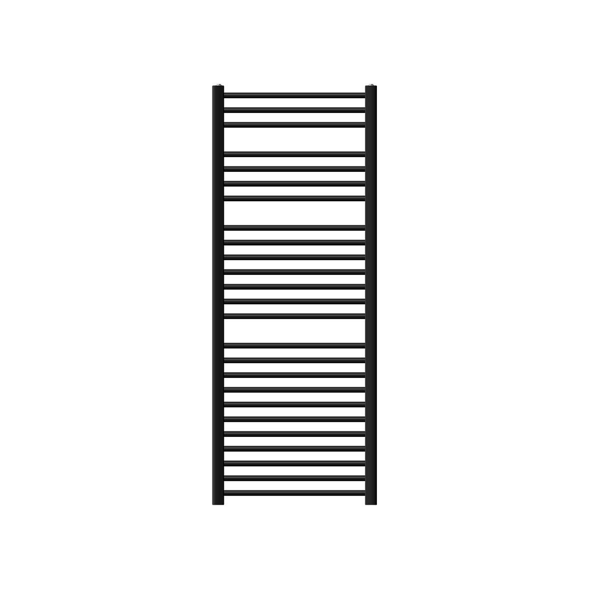 LuxeBath Elektro Badheizkörper Sahara 600x1500 mm Schwarz matt gebogen, Heizstab 900W, Thermostat Image