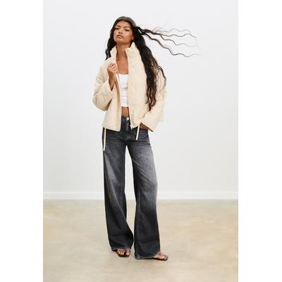Stradivarius Puffer jacket Ecru S