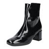 Stiefelette GABOR COMFORT "Gabor Comfort Stiefelette Leder", Damen, Gr. 40, schwarz (schwarz lack), Leder, casual, Schuhe
