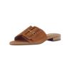 Pantolette GABOR COMFORT "Gabor Comfort Pantoletten Veloursleder", Damen, Gr. 39, braun, Veloursleder, casual, Schuhe