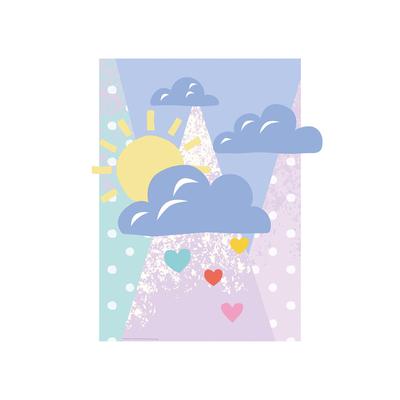 Bild KOMAR "Winnie the Pooh Clouds", bunt (farbe bild(er): bunt), B:50cm H:70cm, Papier, Holz, Bilder, Wandbild zur Dekoration im Kinderzimmer - ohne Rahmen Image