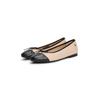 Ballerina TOMMY HILFIGER "TOE CAP LEATHER BALLERINA", Damen, Gr. 41, zartrose, schwarz, Leder, unifarben mit Farbeinsatz, klassisch, Schuhe, Businesschuh, Schlupfschuh in schmaler Form