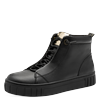 Sneaker MARCO TOZZI, Damen, Gr. 39, schwarz, Lederimitat, unifarben, modisch, Schuhe, Plateau, Boots, High Top-Sneaker mit elastischem Schnürsenkeln