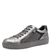 Plateausneaker MARCO TOZZI, Damen, Gr. 39, silber (altsilberfarben), Lederimitat, Antik-Look, metallic, sportlich, Schuhe, Freizeitschuh, Halbschuh, Schnürschuh mit Prägungen im Plateau
