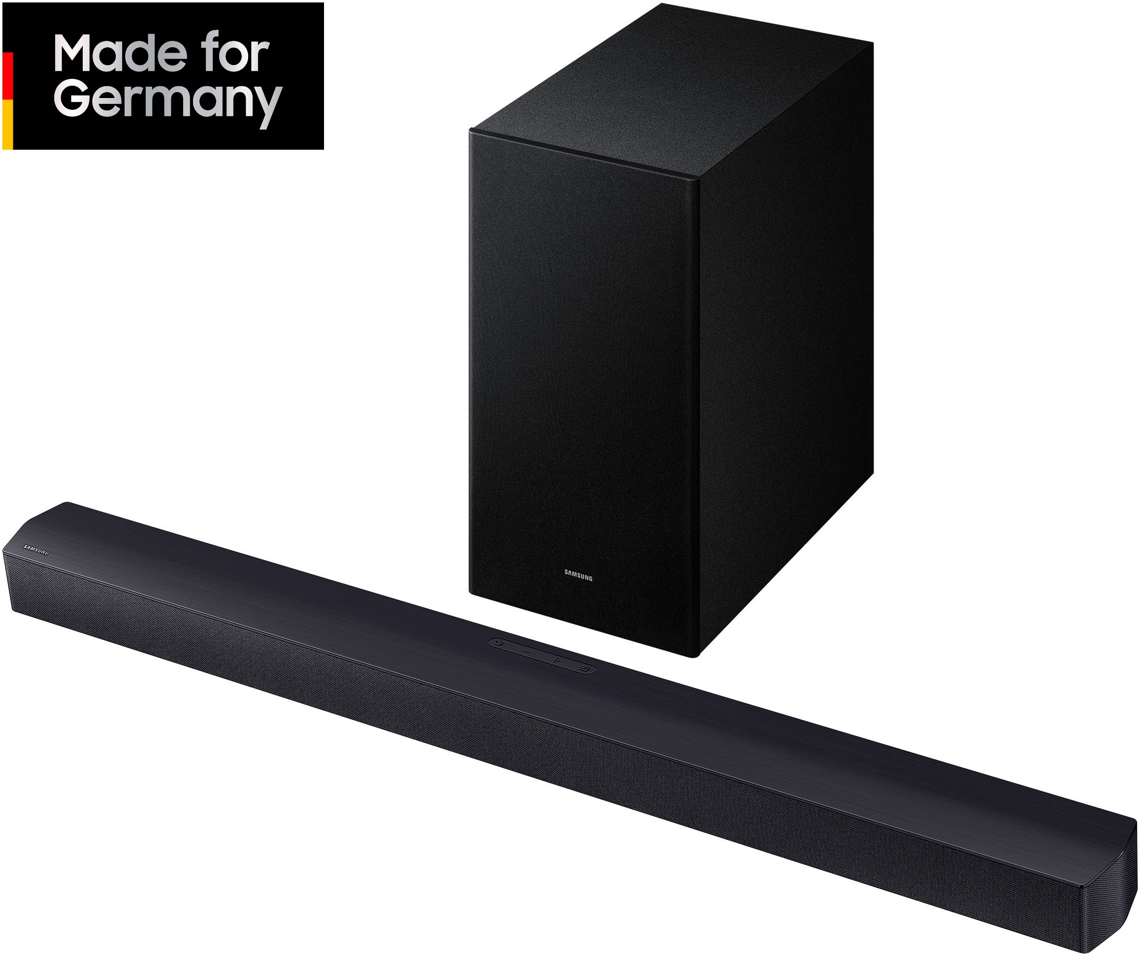 SAMSUNG Soundbar "HW-B460GF/ZG Soundbar", schwarz, B:85,88cm H:5,9cm T:7,5cm, Lautsprecher, 2.1-Kanal Sound System, Dolby Audio I DTS Virtual:X, Bass-Boost-Modus