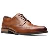 Budapester CLARKS "Craft Arlo Limit", Herren, Gr. 41,5, braun, Leder, Lyralochung, elegant, Schuhe, Business Schuh, Schnürschuh mit Softfußbett