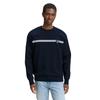 Sweatshirt TOM TAILOR DENIM, Herren, Gr. XL, blau (sky captain blau), Sweatware, Obermaterial: 70% Baumwolle, 30% Polyester, unifarben, bedruckt, casual, normal hüftbedeckend, Rundhals, Langarm Bündchen, Sweatshirts, mit Logo-Print