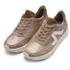 Sneaker ARA "NEW YORK", Damen, Gr. 9 (43), beige (beige kombiniert), Veloursleder, Glattleder, Textil, Glitzer, casual, Schuhe, Plateausneaker in Komfortweite H (= sehr weit)