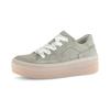 Plateausneaker GABOR, Damen, Gr. 42, grün (hellkhaki), Veloursleder, unifarben, sportlich, Schuhe, Schnürschuh, Halbschuh, Freizeitschuh mit Best Fitting-Passform