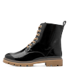 Schnürboots MARCO TOZZI, Damen, Gr. 36, schwarz, Lederimitat, glänzend, modisch, Schuhe, Blockabsatz, Schnürstiefelette in glänzender Optik