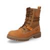 Schnürstiefel DOCKERS BY GERLI, Damen, Gr. 36, braun (golden, tan), Nubukleder, Schuhe, Boots, Casual Boots mit modischen Schnürsenkeln