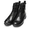 Schnürboots ARA "LIVERPOOL", Damen, Gr. 5 (38), schwarz, Glattleder, unifarben, casual, Schuhe, Kurzstiefel, Biker Boots in Bequemweite G (= weit)