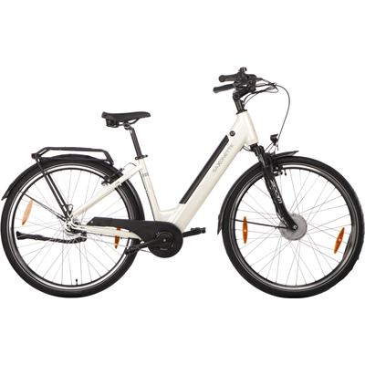 E-Bike SAXONETTE "SAXONETTE Comfort Plus 5.0 E-Bike Damen 28 Zoll" Gr. 45, weiß, E-Bikes, 45cm, 28 Zoll (71,12cm), (mit integr. Akku), Elektrofahrrad für Alltag und Einkauf, Topseller