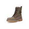 Schnürstiefel DOCKERS BY GERLI, Damen, Gr. 37, grün (khaki), Nubukleder, Schuhe, Boots, Casual Boots mit modischen Schnürsenkeln