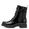 Schnürboots MARCO TOZZI BY GMK, Damen, Gr. 38, schwarz, Lacklederimitat, glänzend, modisch, Schuhe, Blockabsatz, Schnürboots mit Zierreißverschluss außen