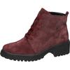 Schnürboots WALDLÄUFER "H-LUISE", Damen, Gr. 7 (40,5), rot (bordeaux), Veloursleder, unifarben, elegant, Schuhe, Stiefelette, Blockabsatz, in bequemer Schuhweite G (= weit)