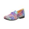 Slipper THINK "Think Slipper Leder", Damen, Gr. 40, bunt (blau, multi), Leder, casual, Schuhe