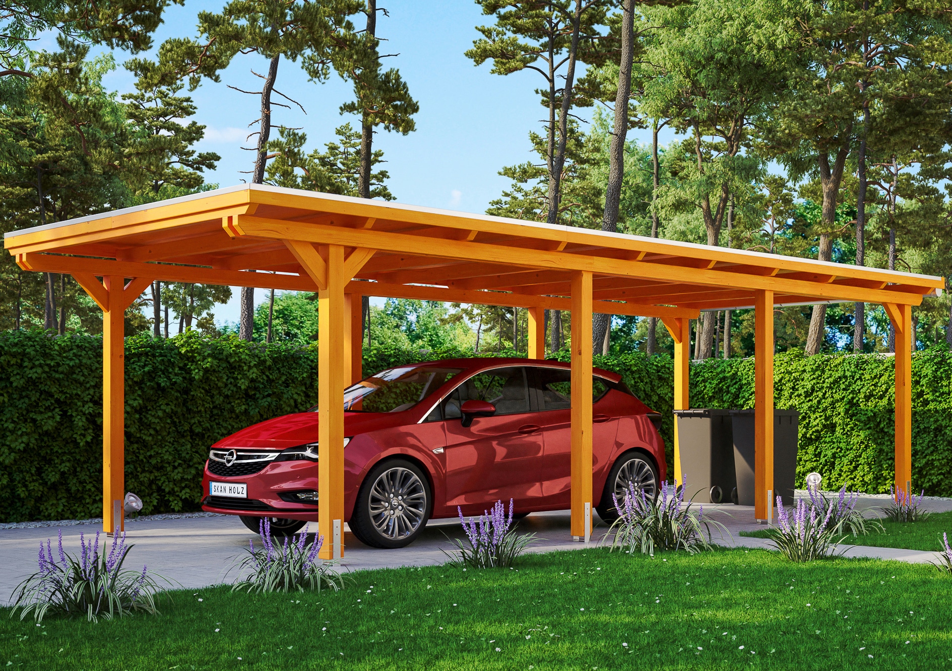Einzelcarport SKANHOLZ "Emsland", braun (hellbraun), B/H/T: 223cm x, Carports Image