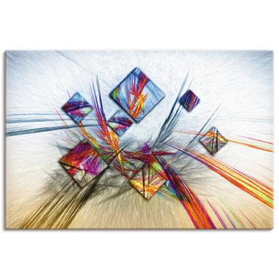 Wandbild ARTLAND "Digitale abstrakte Malerei", blau (farbe bild(er): blau), B:90cm H:60cm T:1,8cm, Canvas, Leinwand, Bilder, als Leinwandbild, Poster in verschied. Größen Image