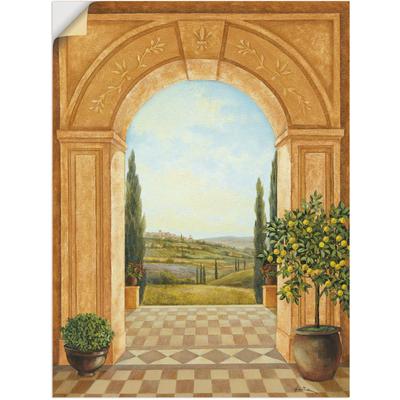 Wandbild ARTLAND "Ausblick mit Zitronenbaum", braun (farbe bild(er): braun), B:30cm H:40cm T:0,1cm, Dekorfolie, Bilder, als Leinwandbild, Poster, Wandaufkleber in verschied. Größen Image