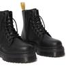 Schnürboots DR. MARTENS "1460 Jadon 2 Felix Rub Off Vegan", Damen, Gr. 40, mono, schwarz, Synthetik, unifarben, modisch, Schuhe, Plateaustiefel, Chunky Boots mit Innenreißverschluss