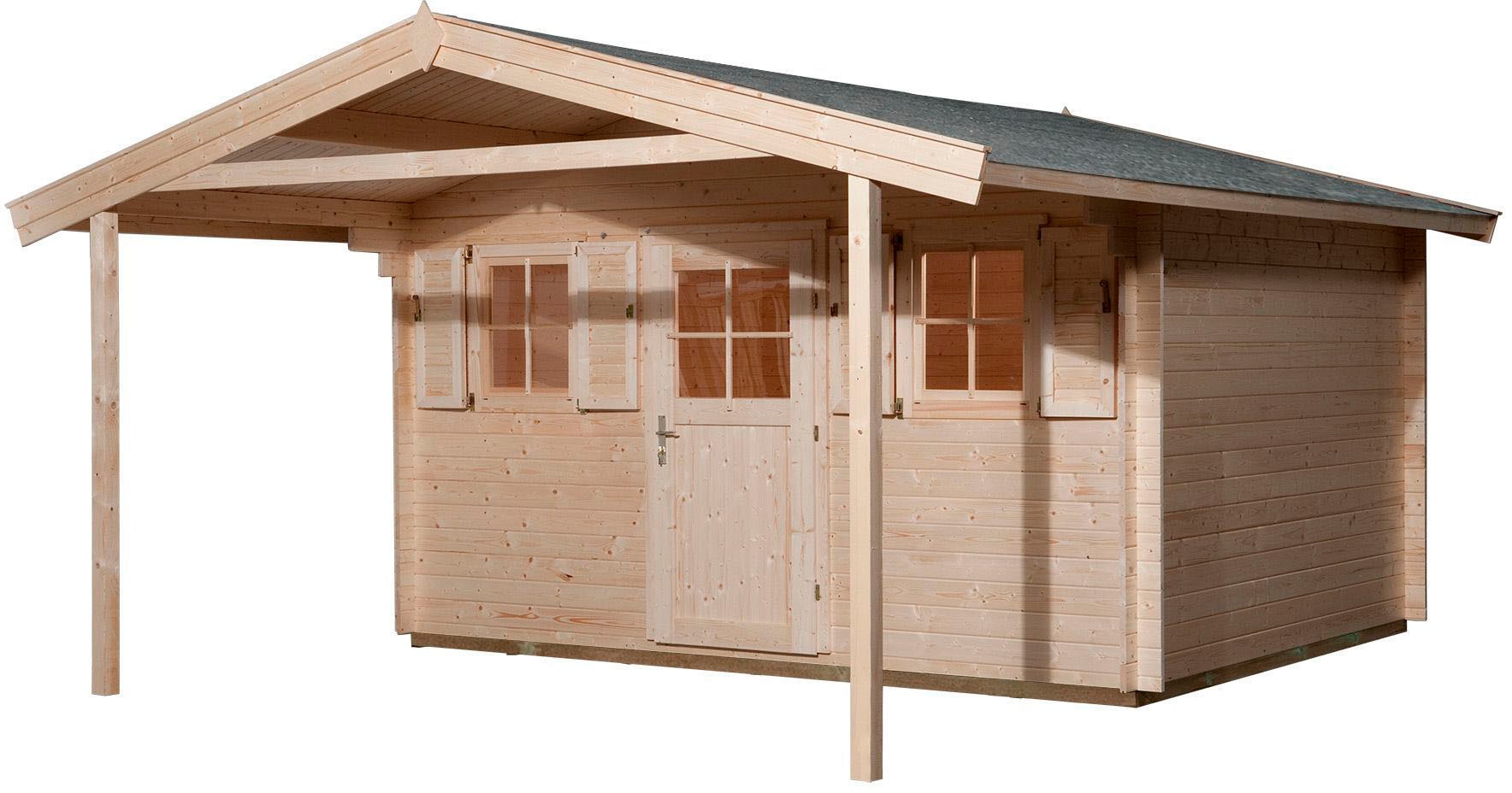 Gartenhaus WEKA "135 A Gr.1, 45 mm, natur", beige (naturbelassen), Fußboden im Gartenhaus, ohne Rück- und Seitenwand, Gartenhäuser Image
