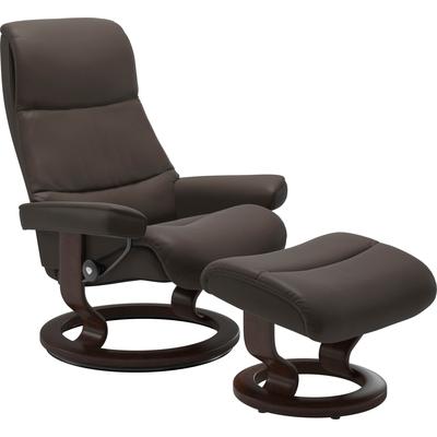 Relaxsessel STRESSLESS "View", braun (braun batick), B:78cm H:105cm T:78cm, Leder BATICK: BATICK ist ein leicht korrigiertes, durchgefärbtes und genarbtes Möbelleder, bei dem die meisten Unebenheiten und Spuren in der Regel entfernt wurden., Leder... Image